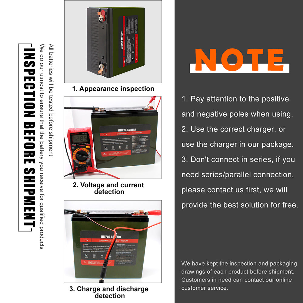 Selianlifepo4 12V 24Ah Rechargeable Battery PACK With 14.6V 4A Charger For Boat Solar Home Appliance