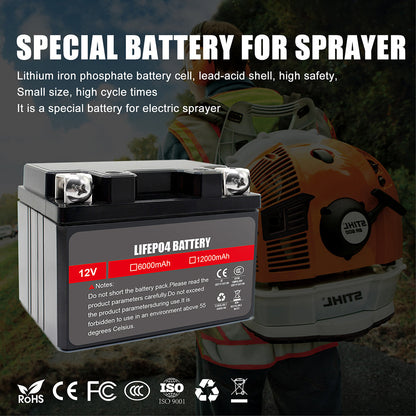 Selian 12V 6A LiFePO4 Rechargeable Deep Cycle Battery Pack For Kid's Car Solar System Fishing