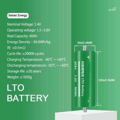 EU STOCK LTO 2.4V 40Ah battery Grade A high discharge lto cells For fast delivery 3-5days
