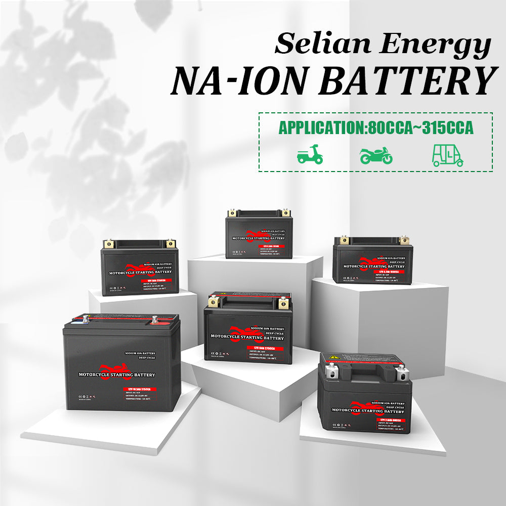 Selian 12V 6.5A Sodium-ion Battery Pack For Motorcycle Starter Long Cycle