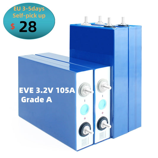 Self-pick up EU Stock EVE lifepo4 battery 3.2V 105Ah rechargable Grade A Fast Delivery 5-7 days for solar system Rv Ev