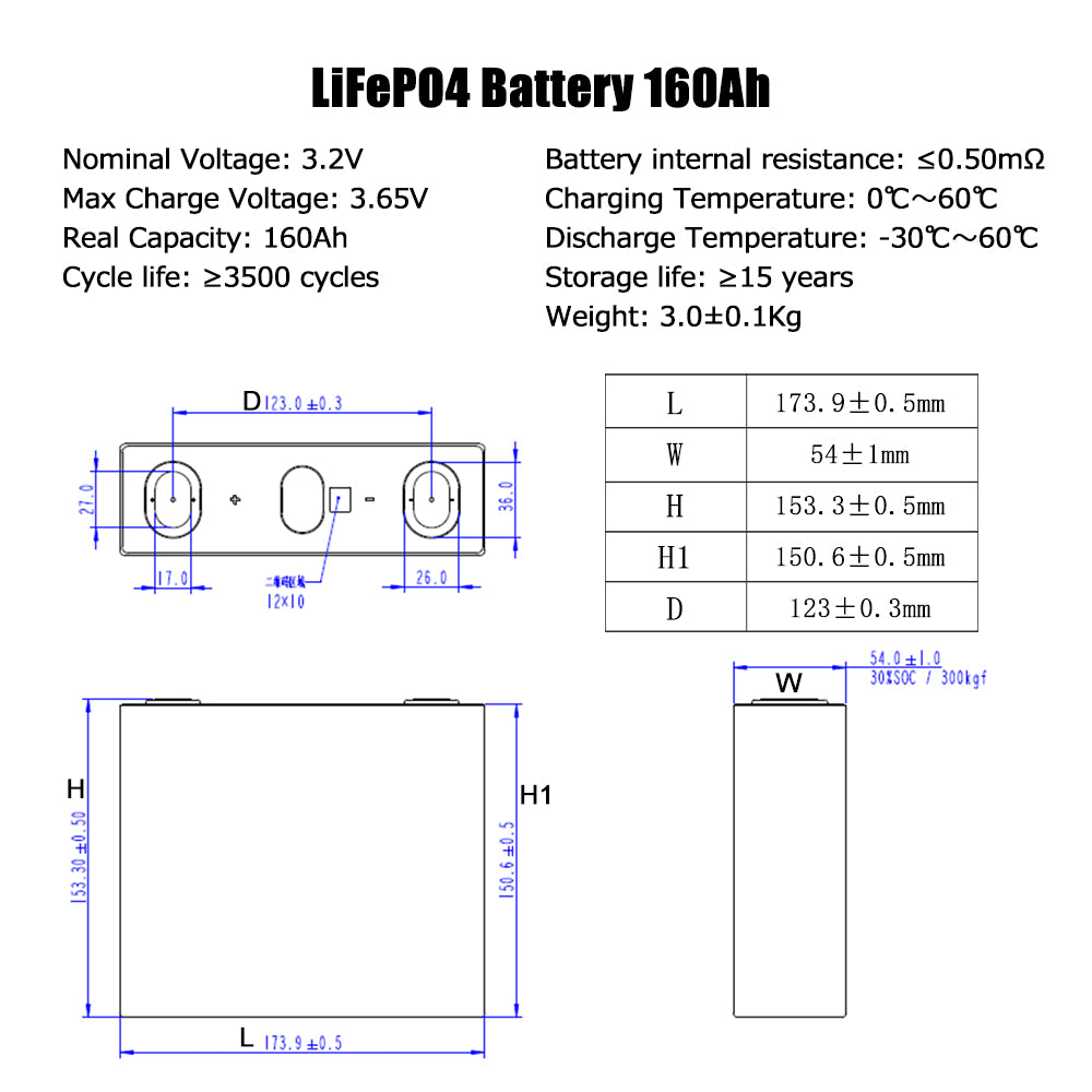 EVE 3.2V 160Ah LFPO4 battery Grade A 3.2V Lifepo4 Battery Cells for E-scooter starting power