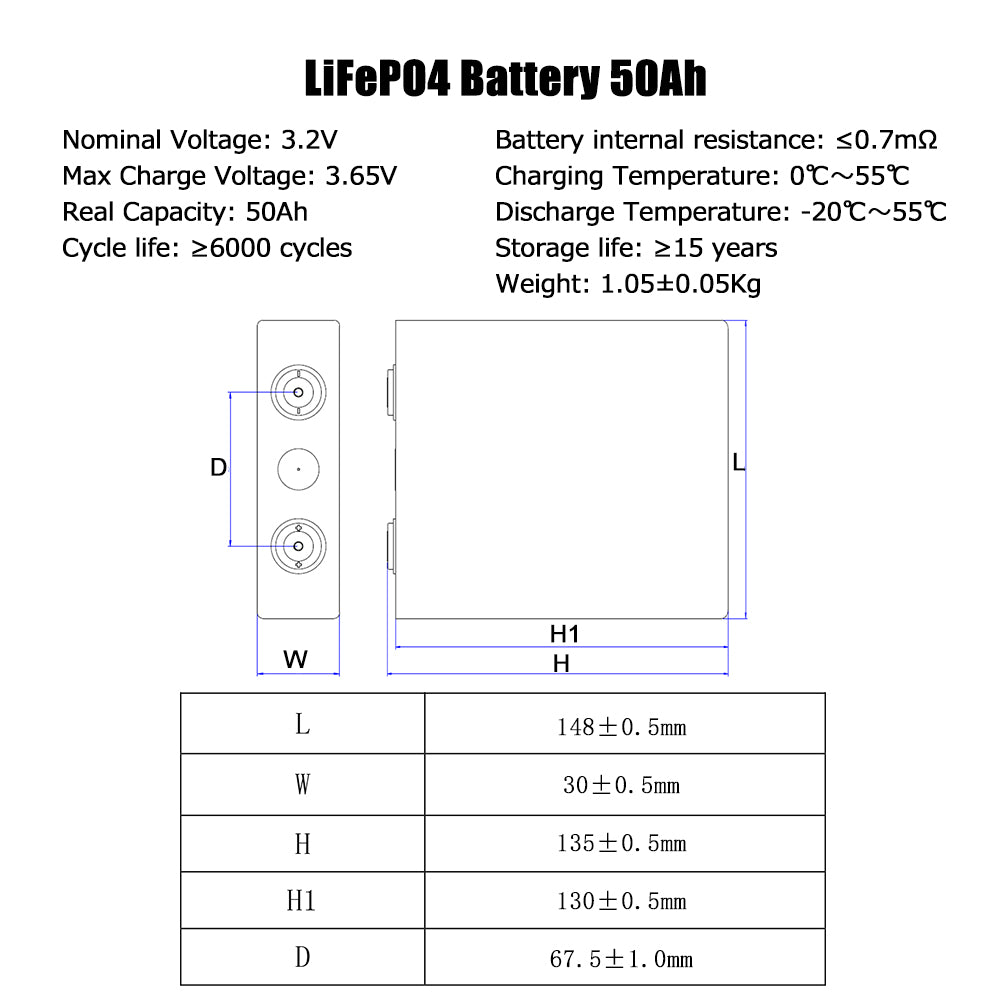 EVE 3.2V LF50F Lifepo4 battery Grade A 6000 cycles Rechargeable Phosphate Battery for diy battery pack