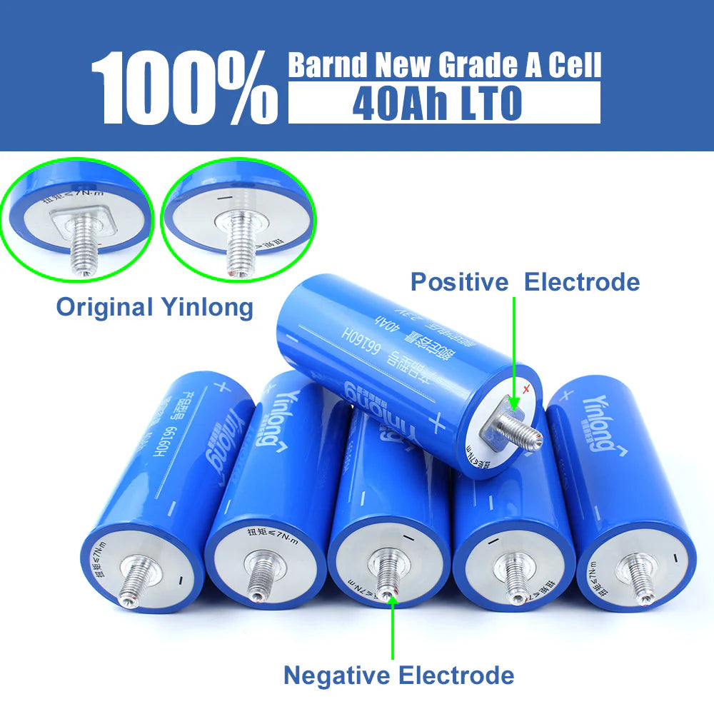 Yinlong 2.3V 40Ah  LTO battery Grade A For Low temperature work,Car audio,Solar storage