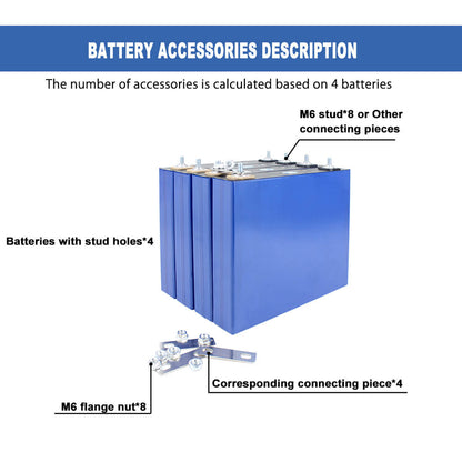 CATL 100Ah LiFePO4 Battery Laser-Welded M6 Stud Terminals Close-Up for Easy Busbar Connection