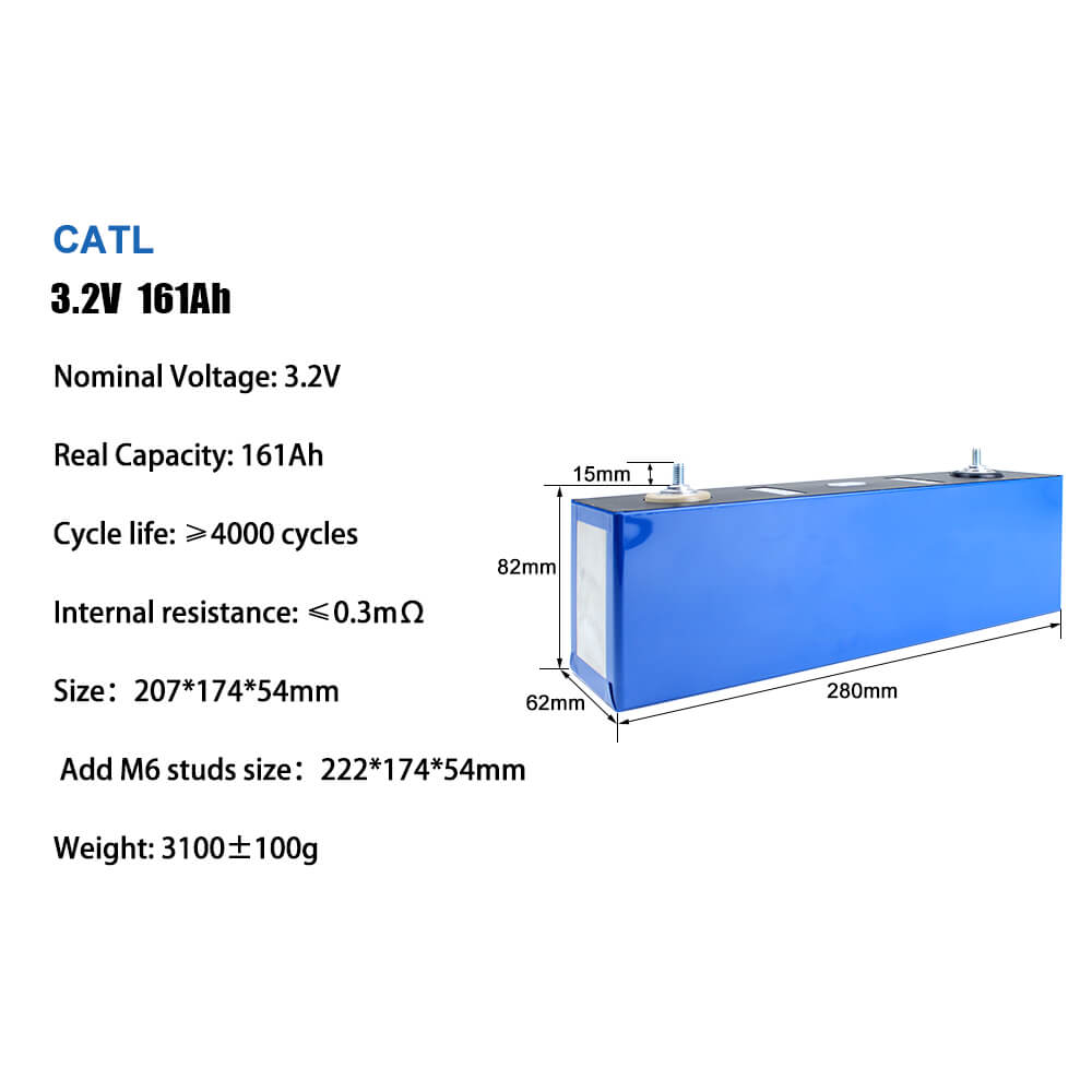 CATL 161Ah LiFePO4 Battery Dimensions and Specifications – 280×62×82mm 2026 