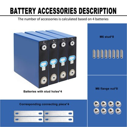 CATL 173Ah LiFePO4 Battery Laser-Welded M6 Stud Terminals Close-Up for Easy Busbar Connection