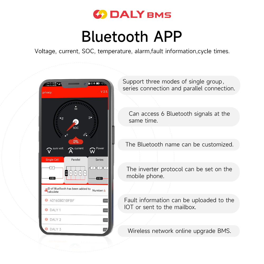 daly bms 12v 24v 48v bluetooth app