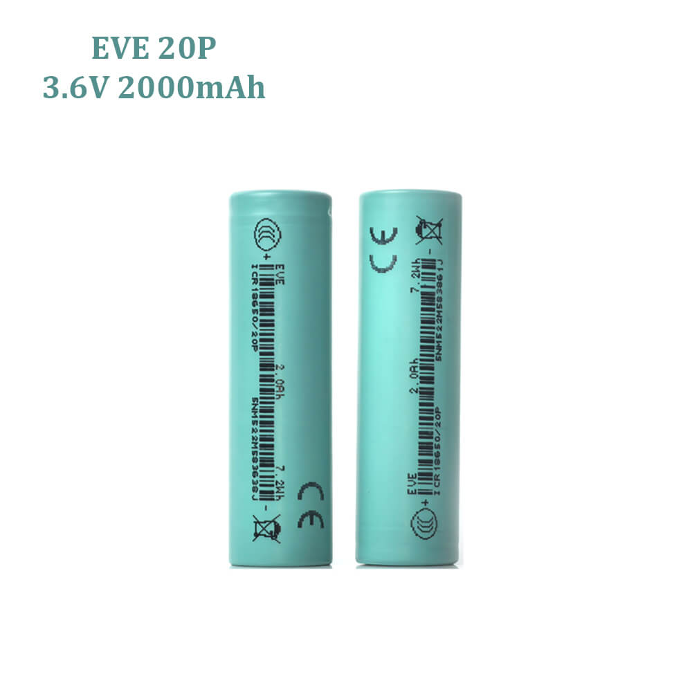 Batterie lithium-ion EVE 50pl 21700 3,6 V 5000 mAh (en stock dans l'UE), courant de décharge maximal de 180 A et taux de décharge de 36C. Compatible avec vélos et scooters électriques.