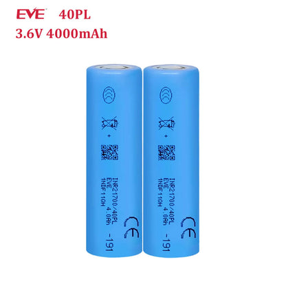 EU-Lagerbestand EVE 50pl 21700 3,6 V 5000 mAh Lithium-Ionen-Akku, max. 180 A, 36 C, hohe Entladerate, EVE 50pl Akkuzelle für E-Bike und Roller