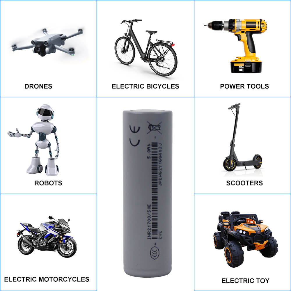 EVE 50E 21700 5000mAh Battery | High Energy Density Lithium Cell for E-Bike