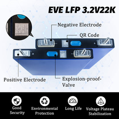 Grade A EVE LF22K LiFePO4 Battery Rechargeable cells 3.2V 20ah Prismatic Battery For home energy storage system