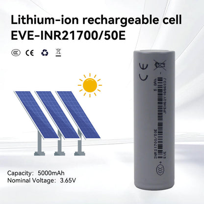 EVE 50E 21700 5000mAh Battery | High Energy Density Lithium Cell for E-Bike