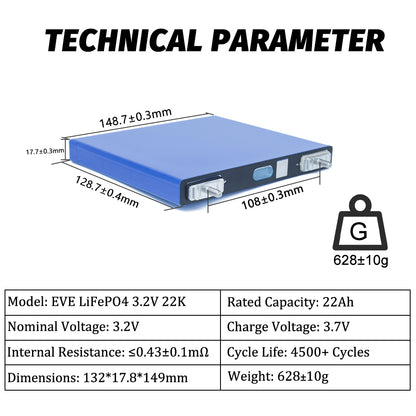 Grade A EVE LF22K LiFePO4 Battery Rechargeable cells 3.2V 20ah Prismatic Battery For home energy storage system