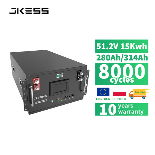 JKESS 51.2V 15kWh Lifepo4 Battery Box DIY 16S Kit with 200A JK V19 BMS for 280Ah/314Ah Cells EU Warehouse Tax Free