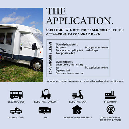 Eve 105ah lifepo4 batteries used in RVs, electric bicycles, and other applications.