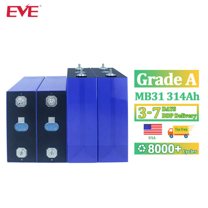 USA Stock EVE MB31 314Ah LiFePO4 Battery Grade A Prismatic Cell 