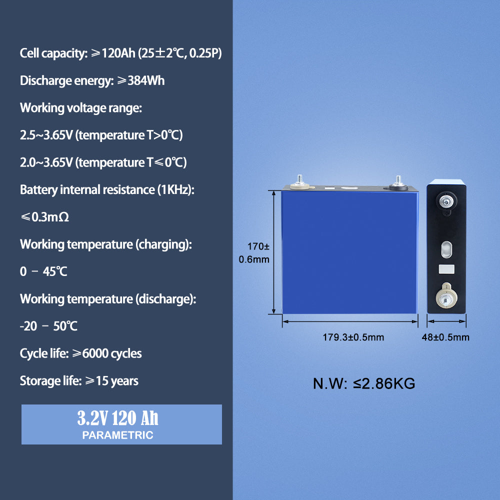 HIGEE 3.2V 120Ah Lifepo4 battery Original Brand New Rechargeable LFP Prismatic cells