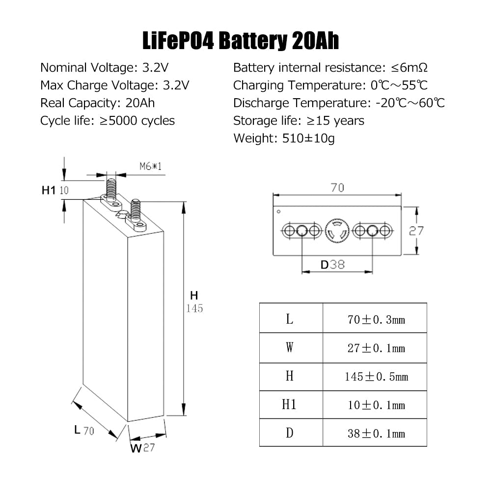 TUOBANG 3.2V 20Ah Lifepo4 Battery Original Brand New high cycle lfpo4 battery diy pack