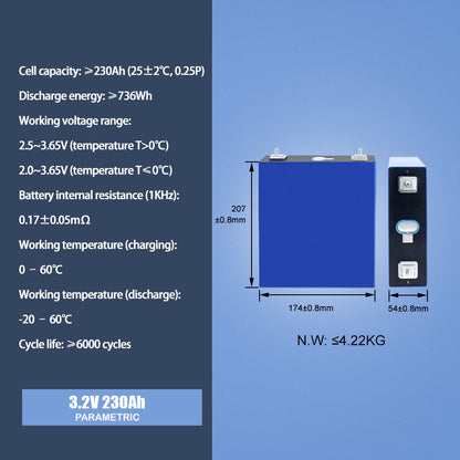 EVE 3.2V 230Ah Lifepo4 battery Grade A Rechargeable LFPO4 power cells for home power storage