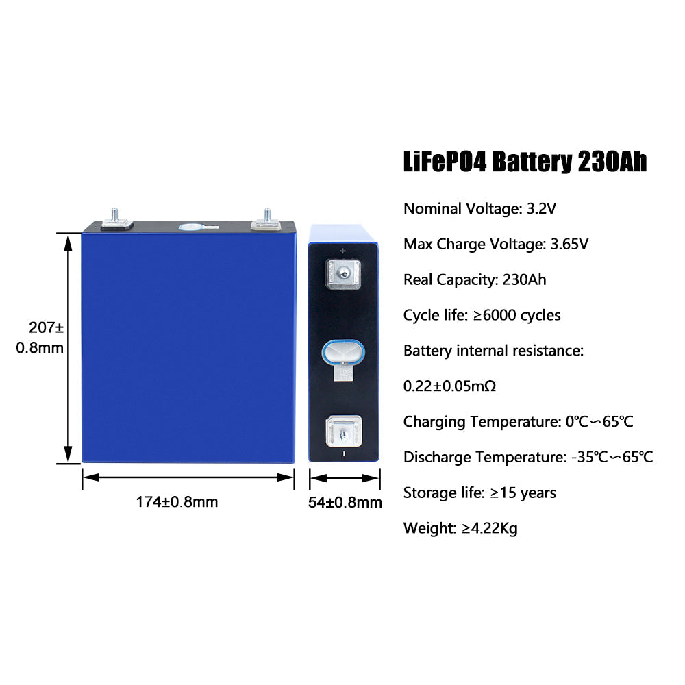 EVE 3.2V 230Ah Lifepo4 battery Grade A Rechargeable LFPO4 power cells for home power storage