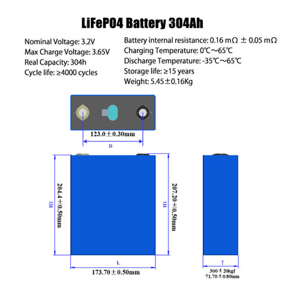 Eu Stock EVE Lifepo4 Batery 3.2v 304ah Grade A Rechargeable Battery Power Cells For Energy Storage Ev Rv